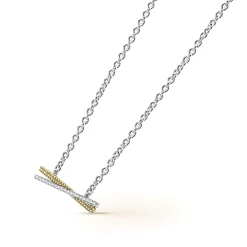 Fashion LAGOS Two-Tone X Diamond Necklace