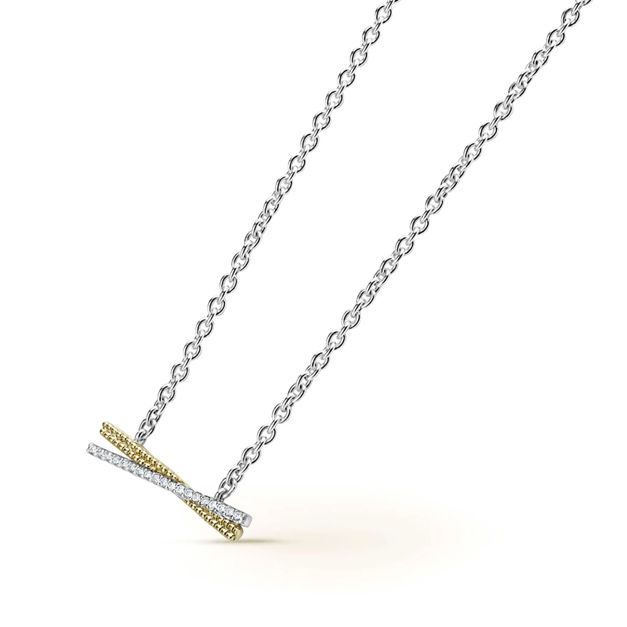 Fashion LAGOS Two-Tone X Diamond Necklace