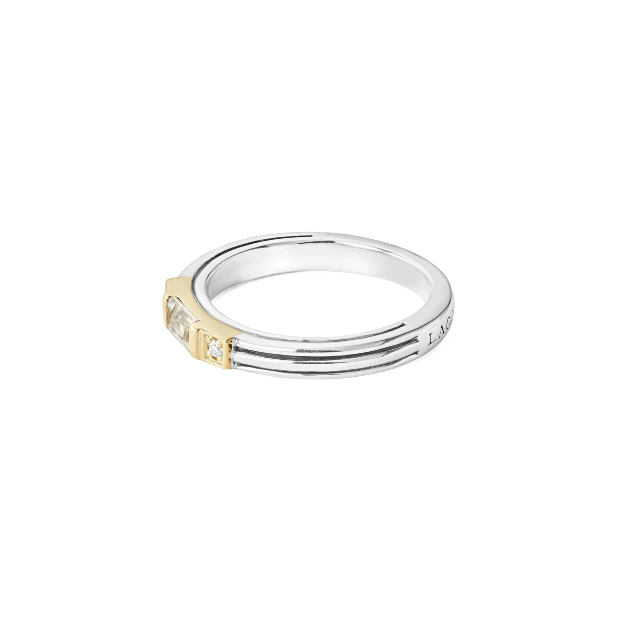 Hot LAGOS White Topaz And Diamond Stacking Ring