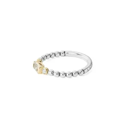 Fashion LAGOS White Topaz Stacking Ring With Diamonds