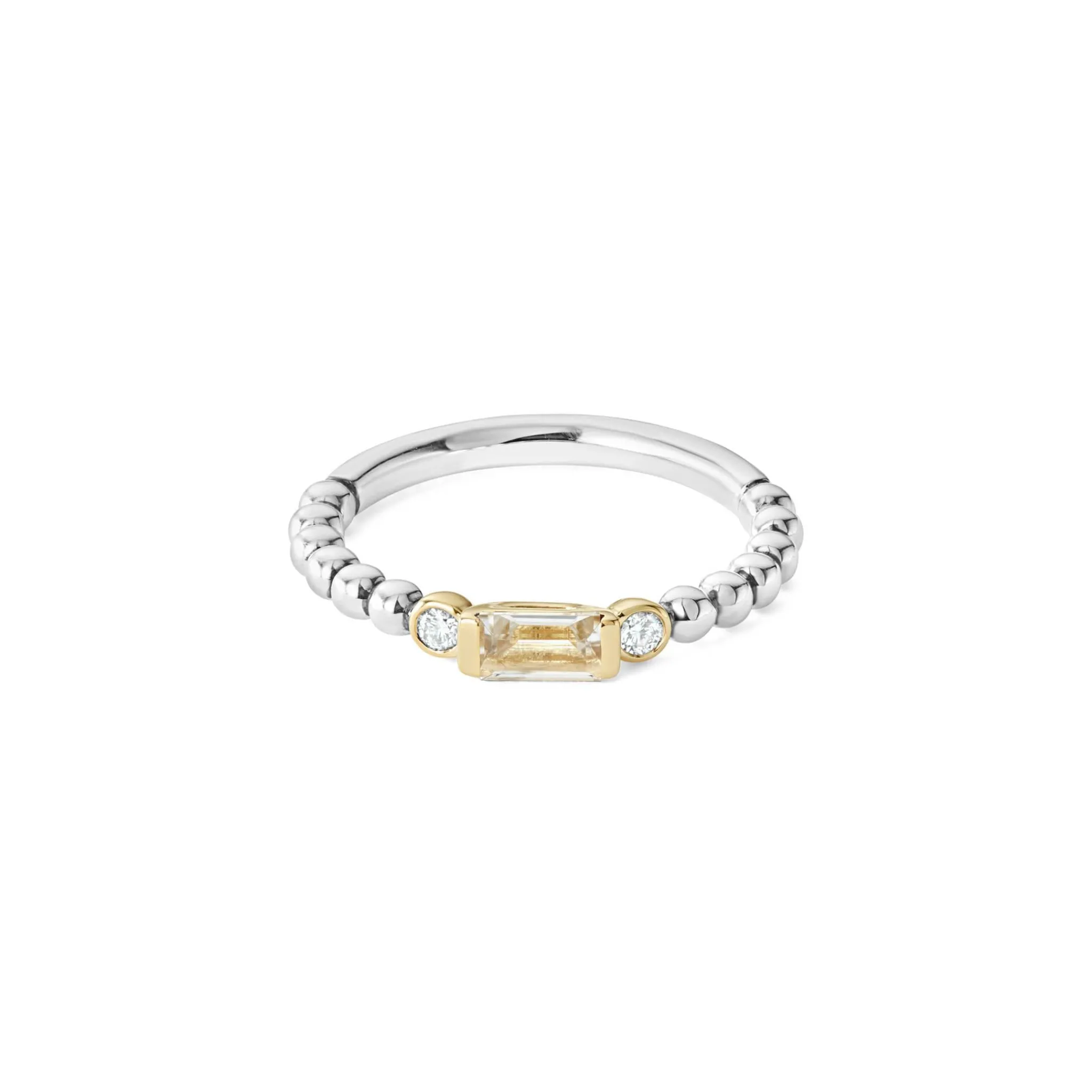 Sale LAGOS White Topaz Stacking Ring With Diamonds