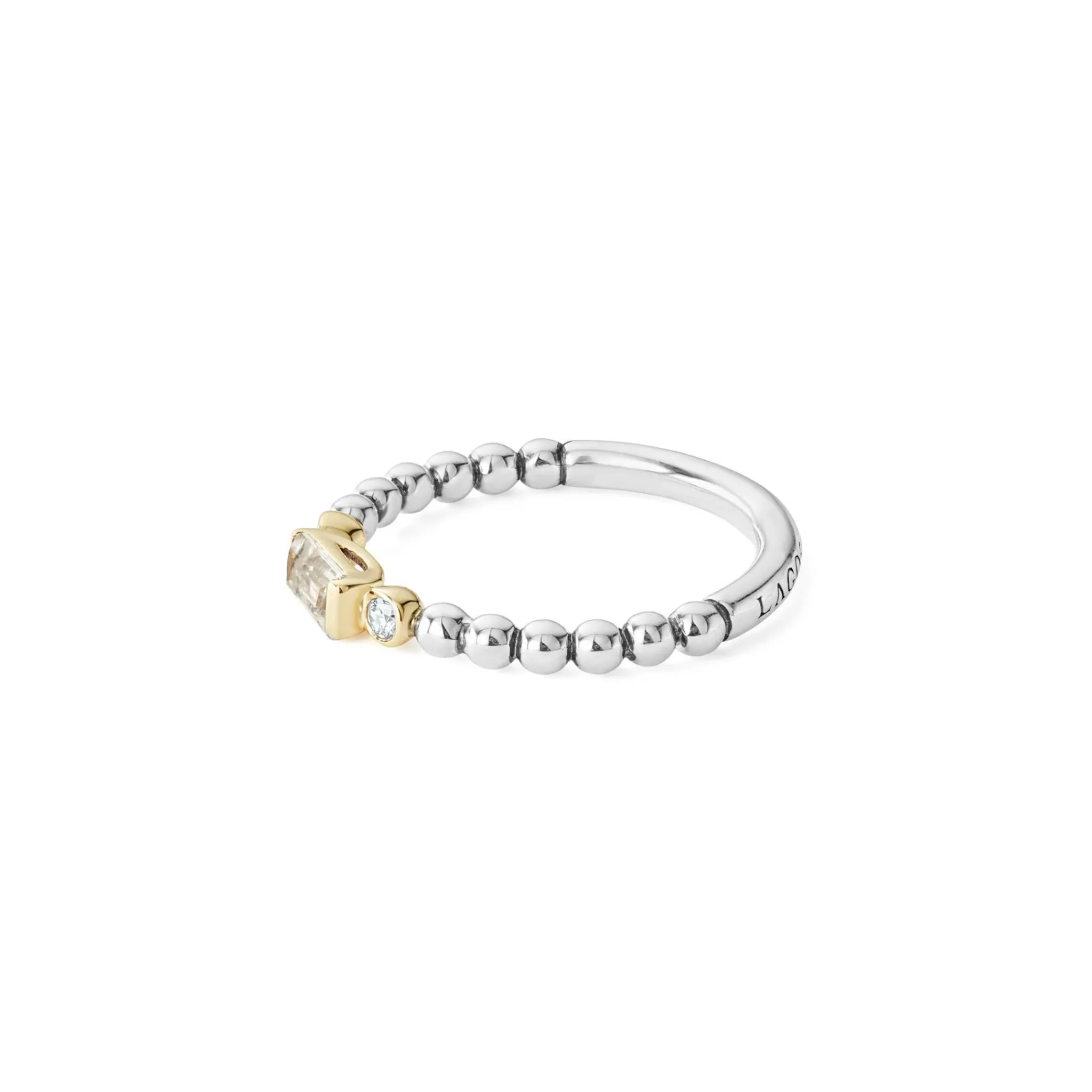New LAGOS White Topaz Stacking Ring With Diamonds